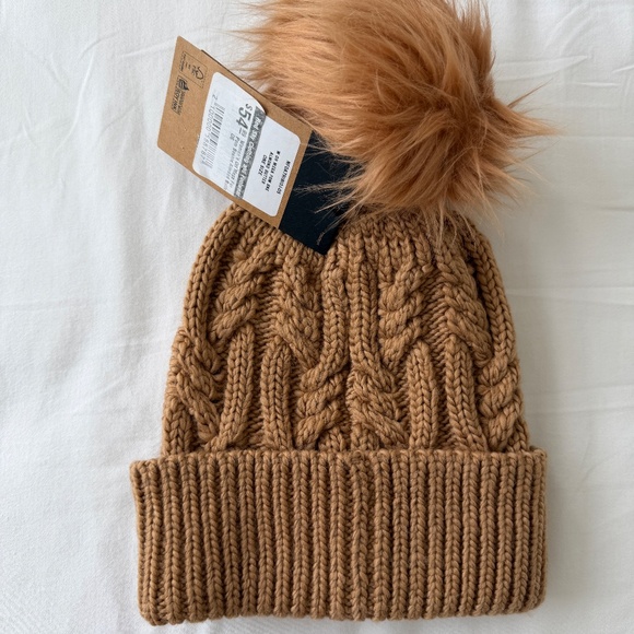 The North Face Oh Mega Pom Beanie / Toque in Almond Butter - Picture 6 of 8
